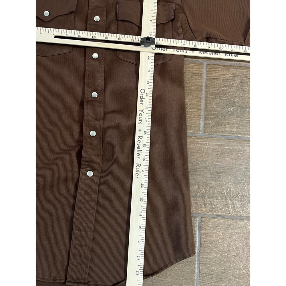 Vintage Lee Mens Brown Western Pearl Snap Shirt Short Sleeve Small Made in USA - Picture 4 of 6
